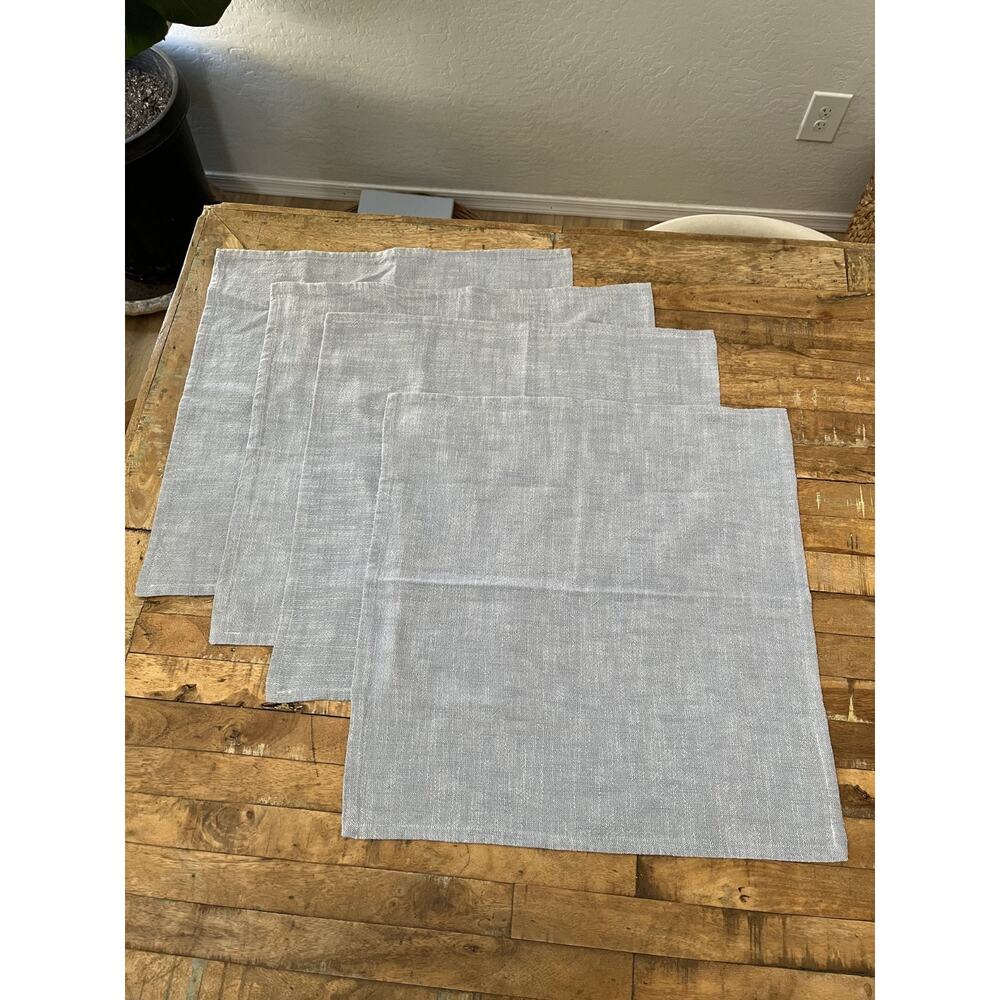 Pottery Barn Organic Cotton Napkin Set of 4 Gray 20" x 20" Tableware